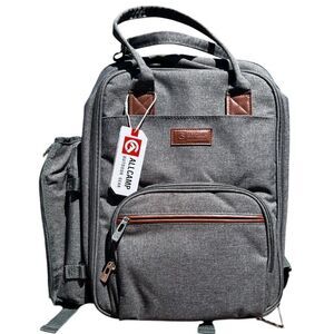 NWT! ALLCAMP Gray Outdoor Picnic Backpack for 2 People